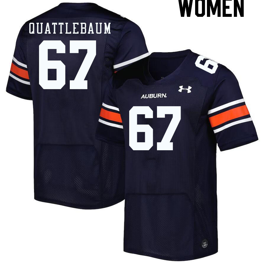 Women #67 Jacob Quattlebaum Auburn Tigers College Football Jerseys Stitched-Navy - Click Image to Close